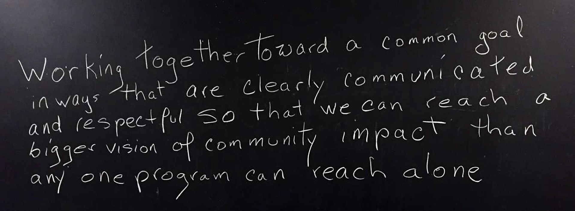 Positive community impact message